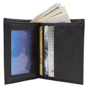 Genuine Leather Men Credit Card Case,ID holder with Black Color
